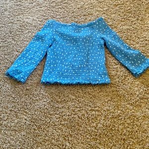 Girls blue with white polkadot top